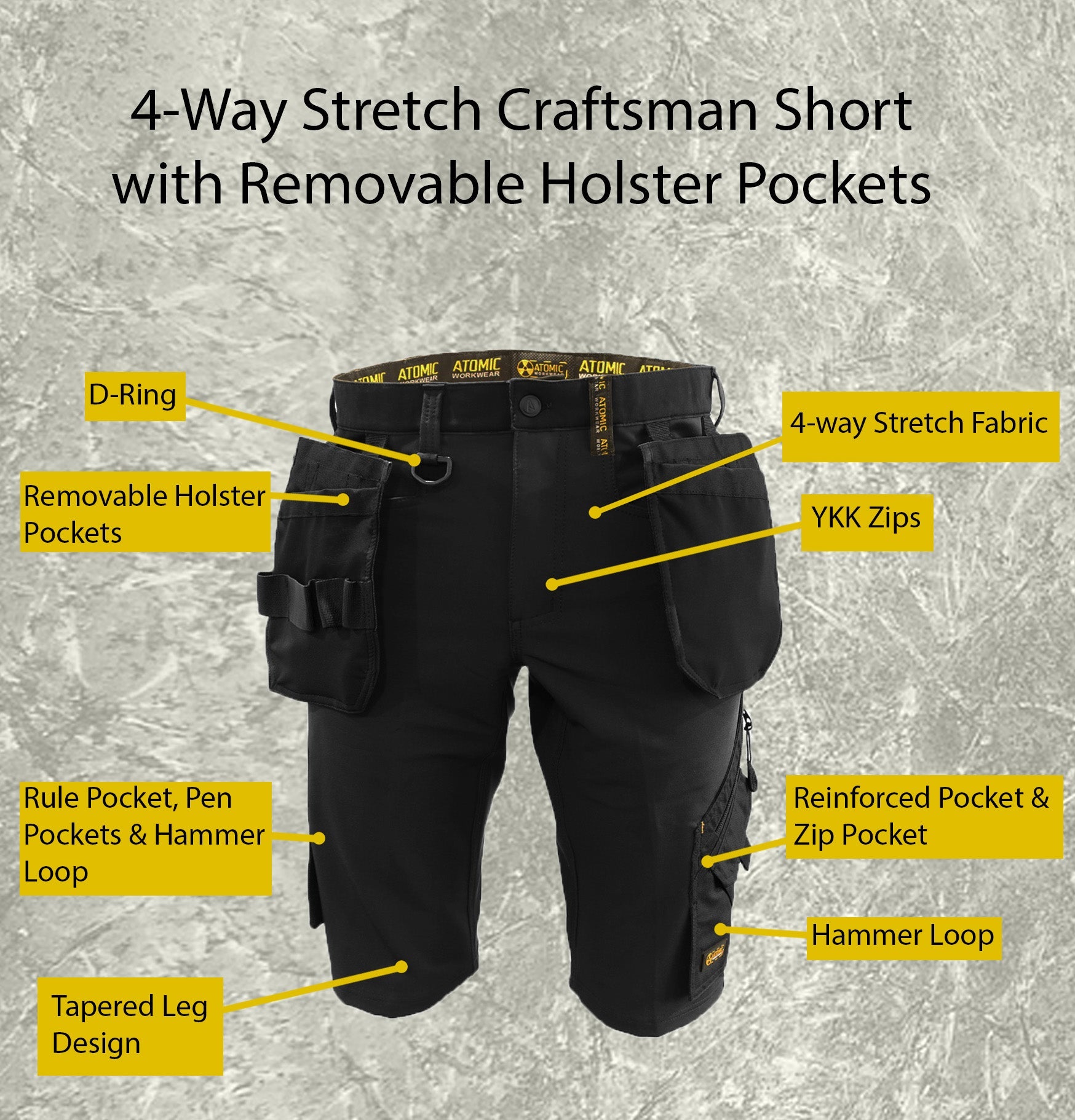 Craftsman Stretch Work Shorts Atomic Workwear