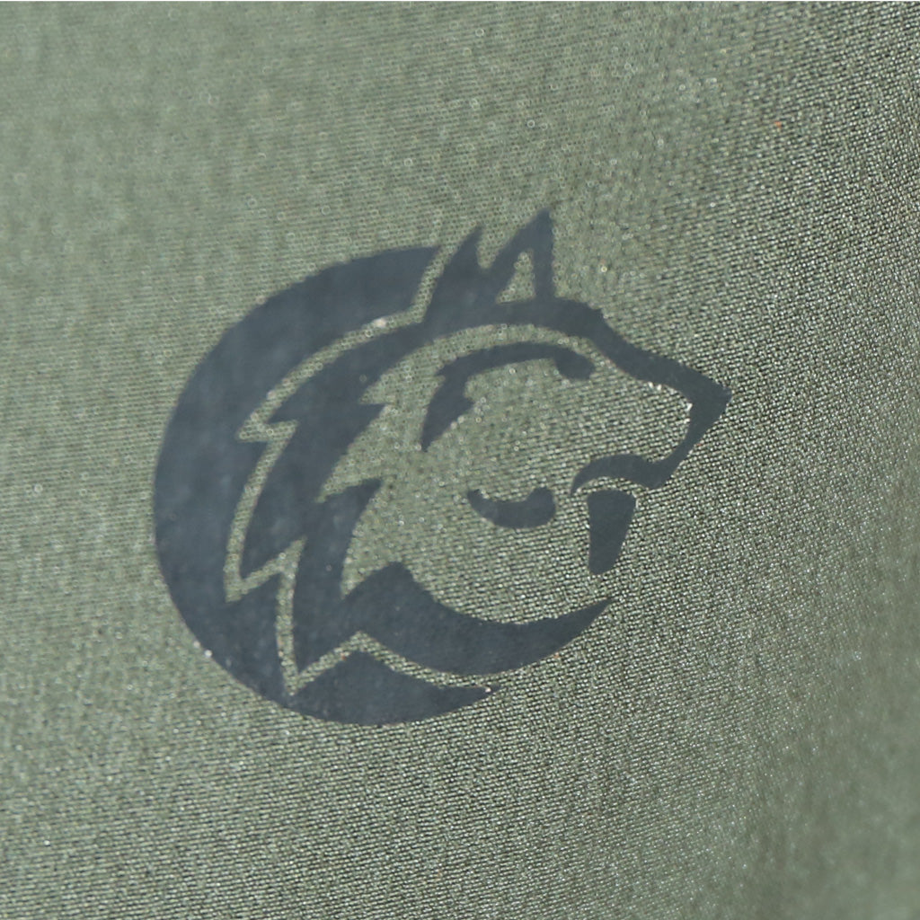 Dallaswear Wolf Logo on fabric. 