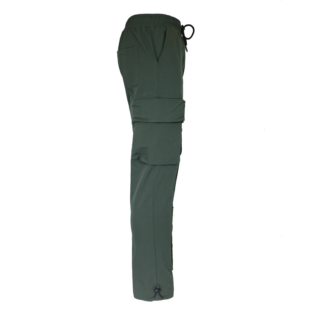 Slim fit stretch cargo jogger in olive with cargo pockets