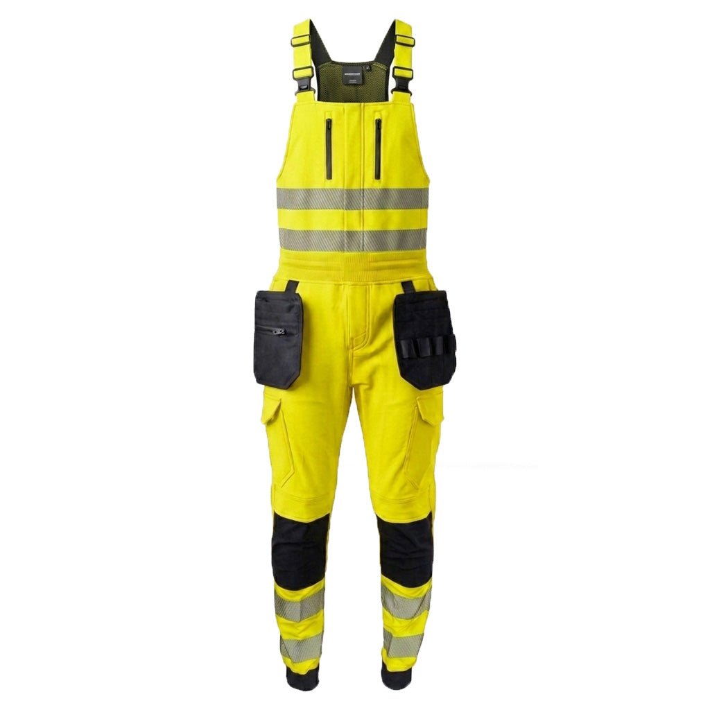 Kinetic Stretch Hi Vis Bib & Brace With Holster Pockets Yellow