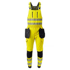 Kinetic Stretch Hi Vis Bib & Brace With Holster Pockets Yellow