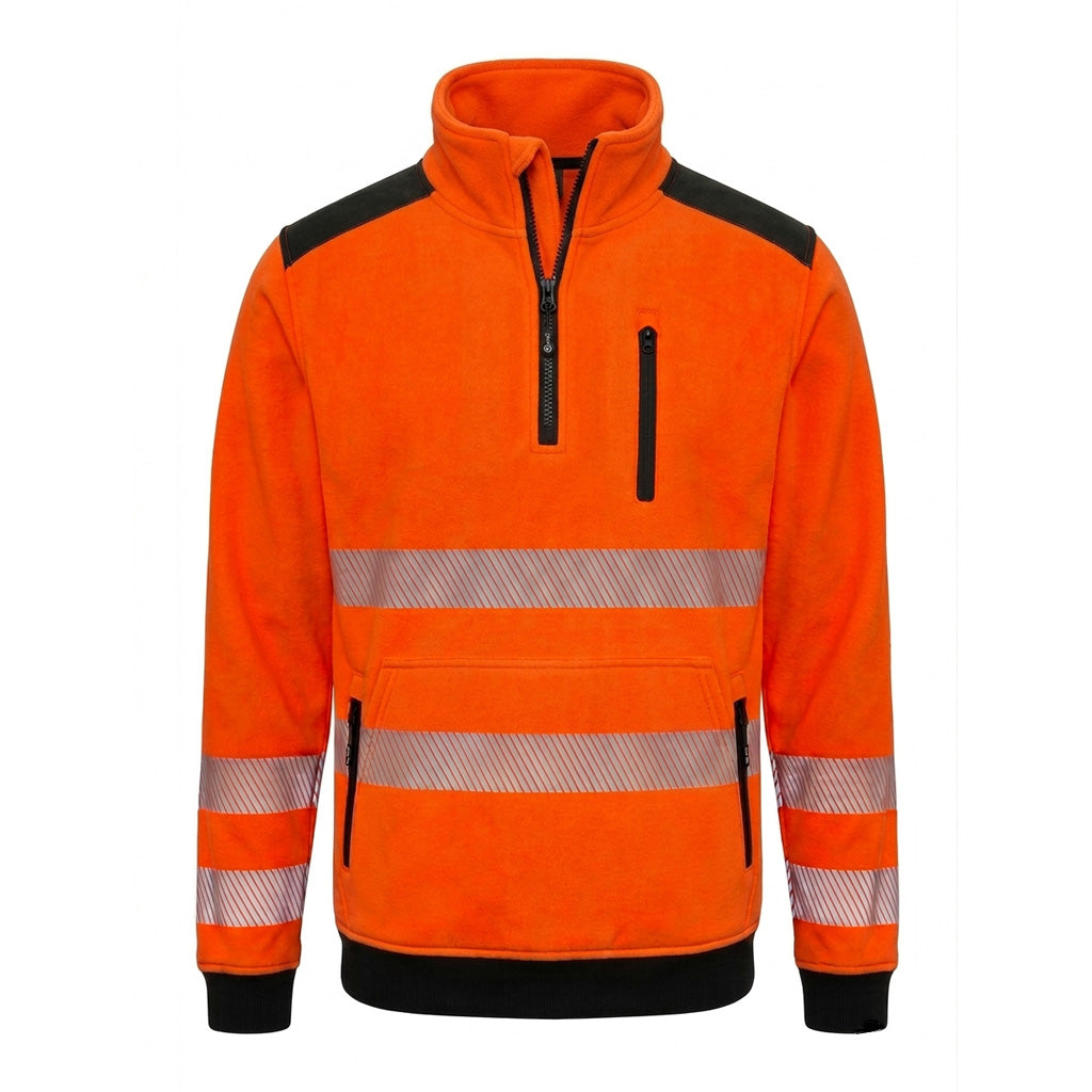 Kinetic Hi Vis Quarter Zip Jumper Orange