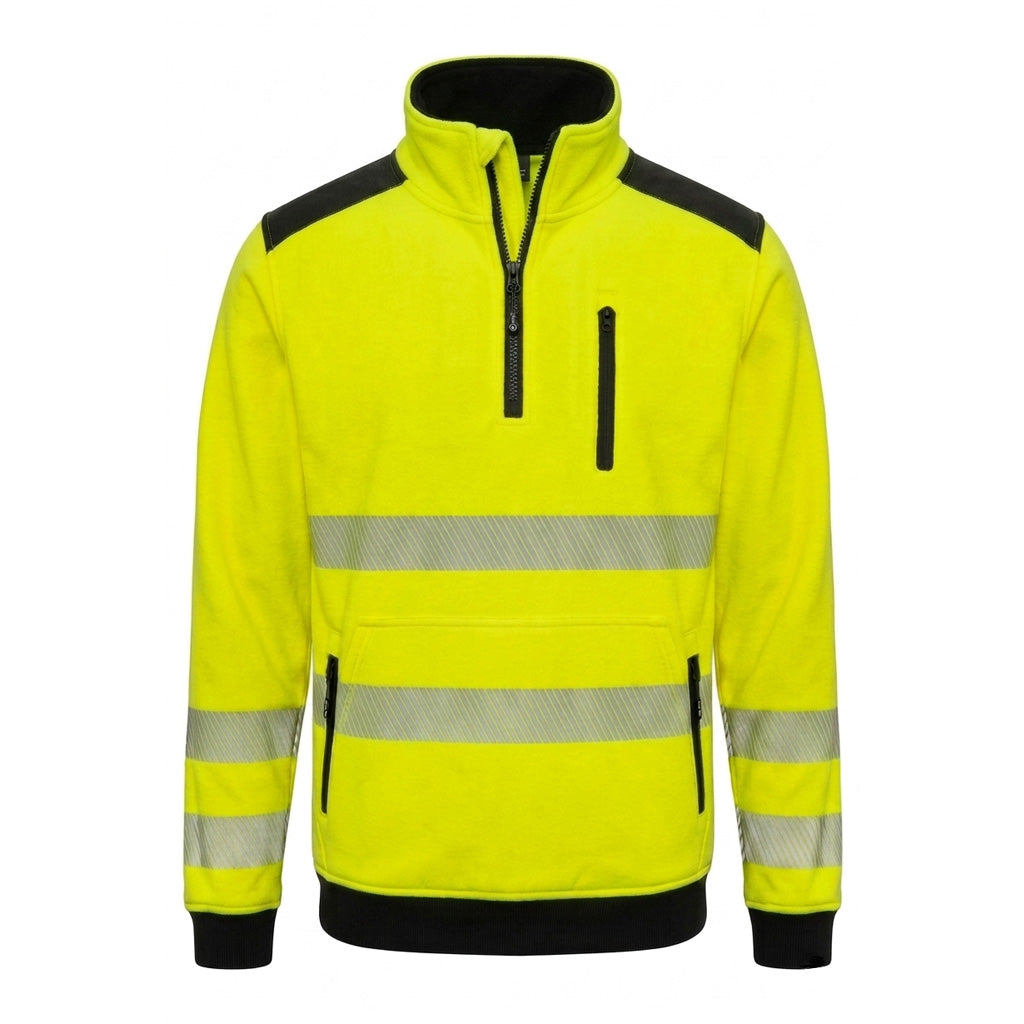 Kinetic Hi Vis Quarter Zip Jumper Yellow